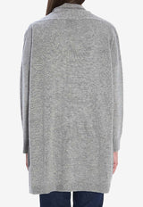 Allude Wool-Blend Ribbed Cardigan Gray 255/17010--83