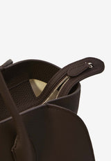 The Row Marlo 14 Calf Leather Tote Bag   Brown W1800-L133-BRW