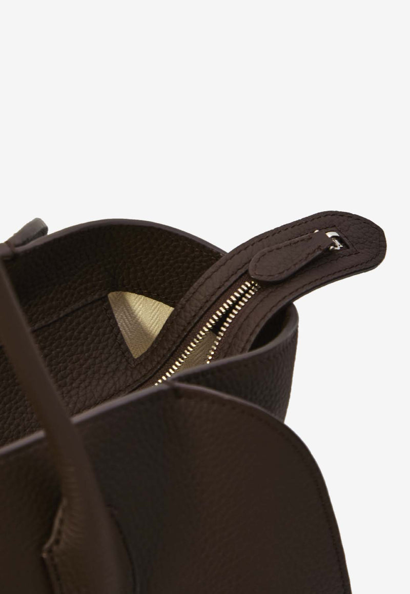 The Row Marlo 14 Calf Leather Tote Bag   Brown W1800-L133-BRW