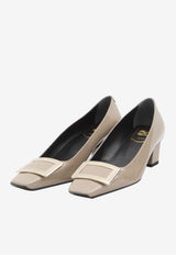 45 Leather Block Pumps