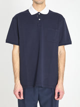 Contrasting-Collar Polo T-shirt