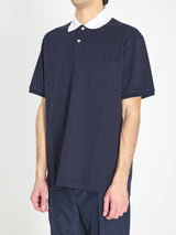 Contrasting-Collar Polo T-shirt