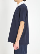 Contrasting-Collar Polo T-shirt