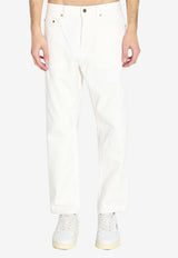 Straight-Leg Stitched Jeans