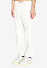 Straight-Leg Stitched Jeans