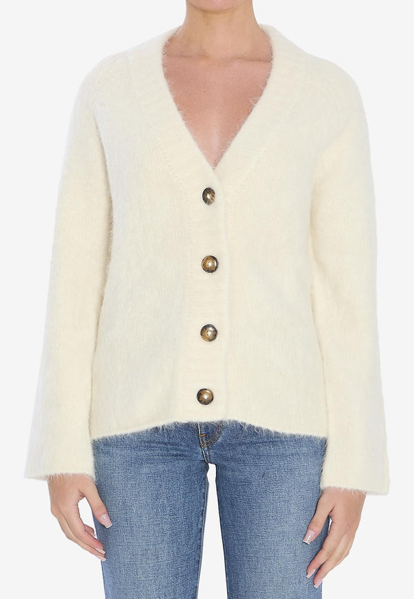 Loulou de Saison Lynn Alpaca-Blend Cardigan  Cream LYNN--IVORY