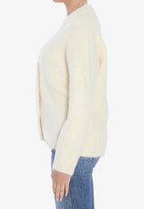 Loulou de Saison Lynn Alpaca-Blend Cardigan  Cream LYNN--IVORY