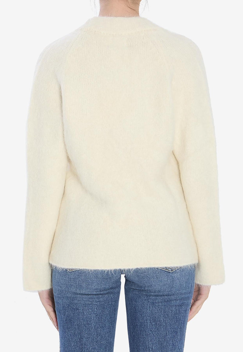 Loulou de Saison Lynn Alpaca-Blend Cardigan  Cream LYNN--IVORY