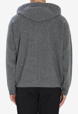 Roberto Collina Super-Fine Wool Hooded Sweatshirt Gray 253M19107--M1918