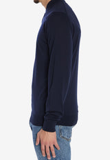 John Smedley Belper Long-Sleeved Polo T-shirt   Blue BELPER--MIDNIGHT