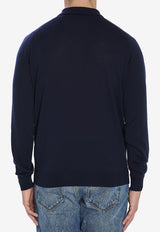 John Smedley Belper Long-Sleeved Polo T-shirt   Blue BELPER--MIDNIGHT