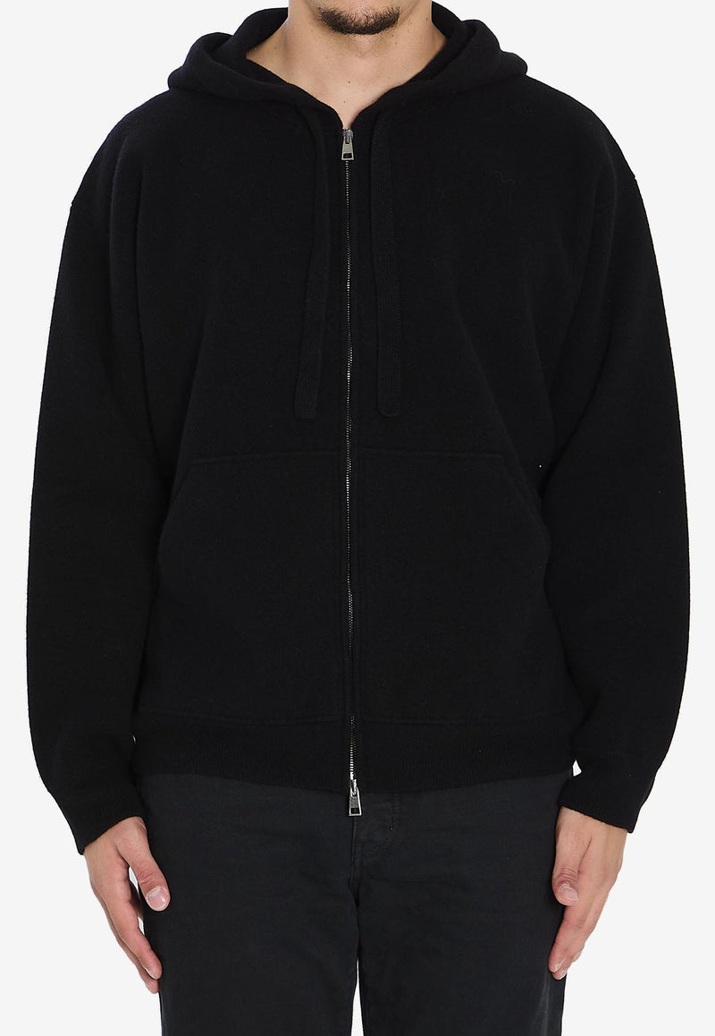 Roberto Collina Super-Fine Wool Hooded Sweatshirt Black 253M19107--M1909