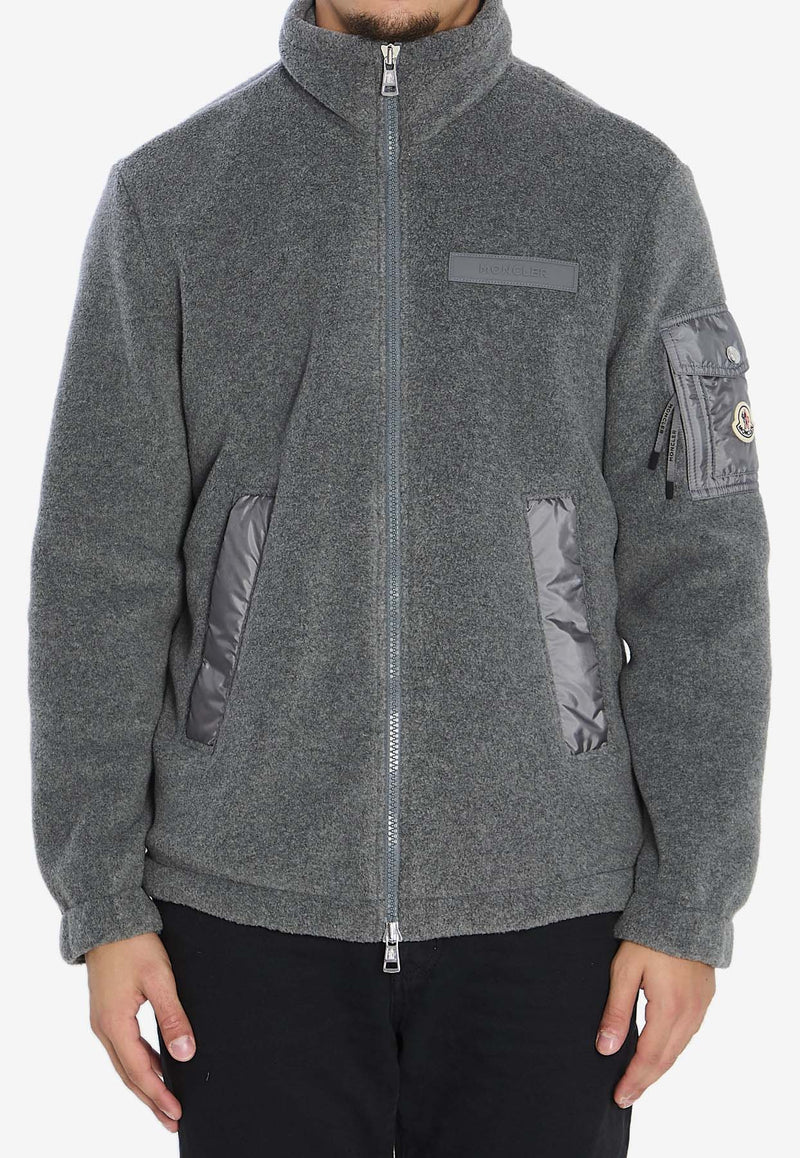 Zip-Up Felt Sweatshirt