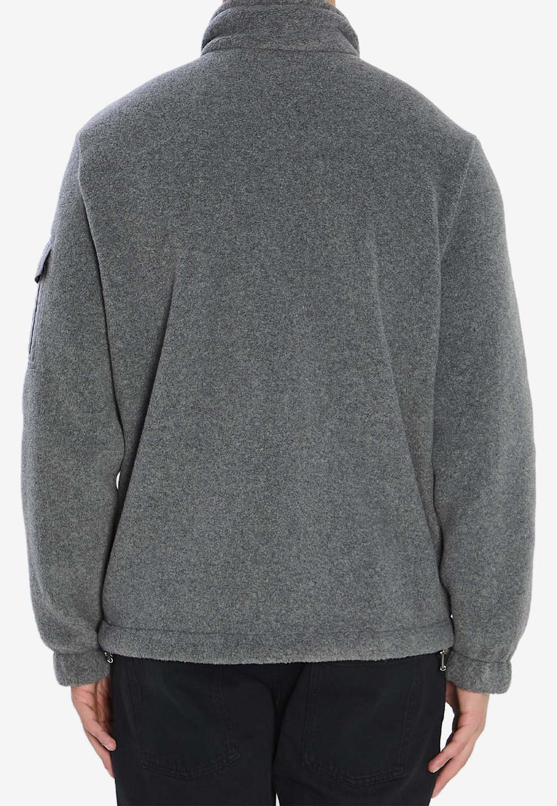 Zip-Up Felt Sweatshirt