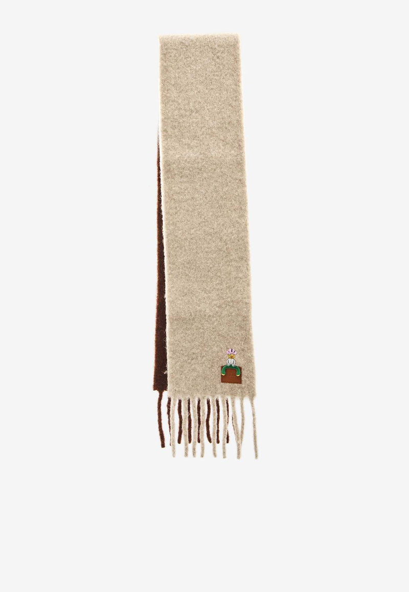Loewe Fringed Wool-Blend Scarf FSA7SS1W01--1225