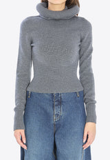 Alaïa Wool High-Neck Sweater Gray AA9G0071K133B--821