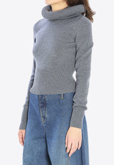 Alaïa Wool High-Neck Sweater Gray AA9G0071K133B--821