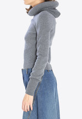 Alaïa Wool High-Neck Sweater Gray AA9G0071K133B--821