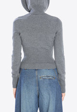 Alaïa Wool High-Neck Sweater Gray AA9G0071K133B--821