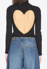 Alaïa Heart Cut-Out Bodysuit Black AA9B0400J070B--995