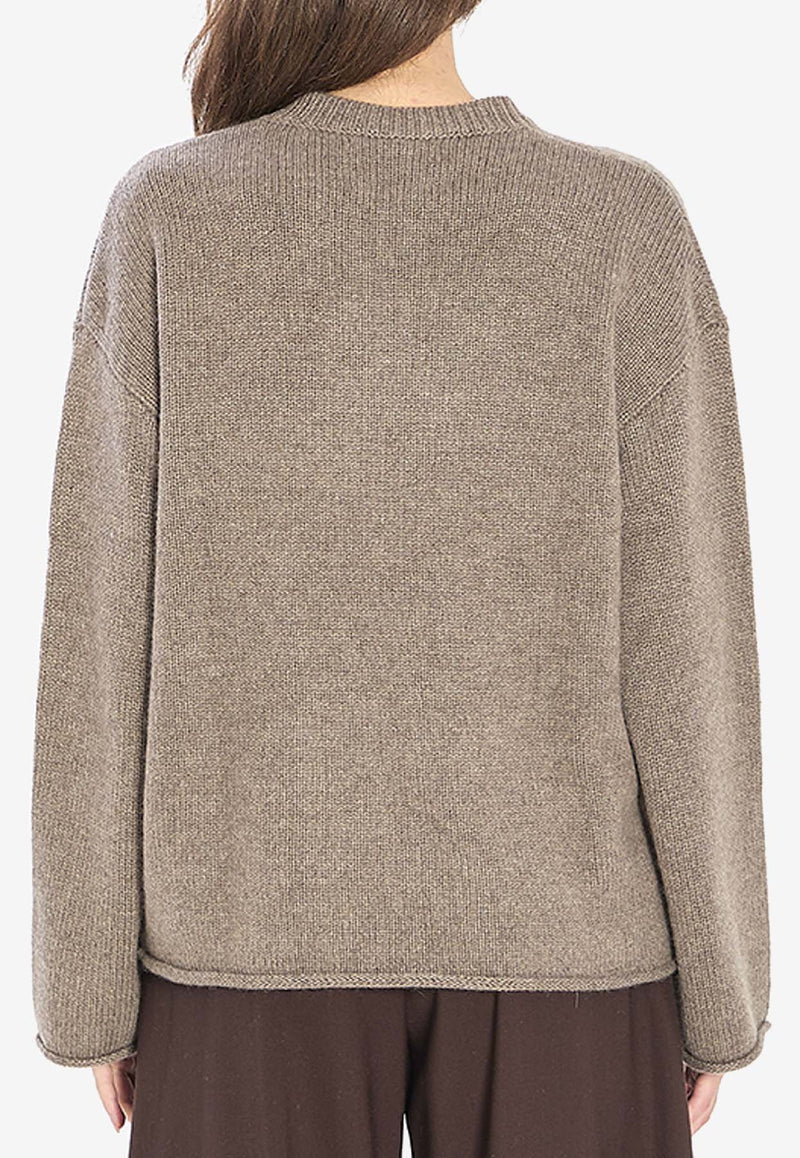 Lisa Yang Kristy Knitted Cashmere Sweater Beige 2025339--TL