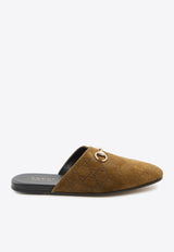 Gucci Horsebit Suede Flat Mules Brown 849565-AAFQV-2118
