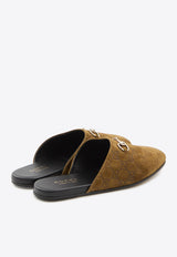Gucci Horsebit Suede Flat Mules Brown 849565-AAFQV-2118