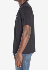 Fendi Logo Print Crewneck T-shirt Black FY0936-ARYR-F0QA1