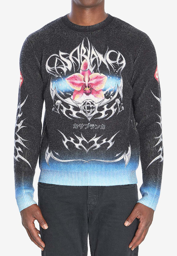 Casablanca Blades Print Wool Sweater Multicolor AW25KW1166--01