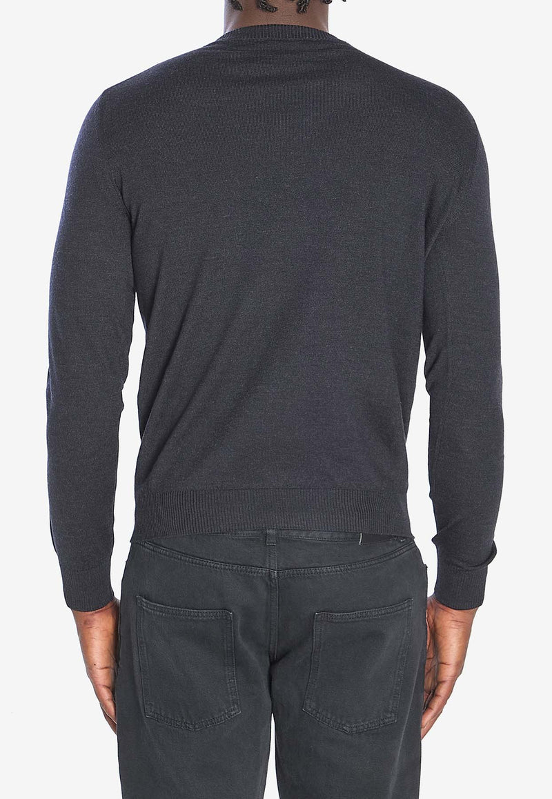 Fendi FF Monogram Wool Sweater Gray FZX091-ASH3-F0TY3