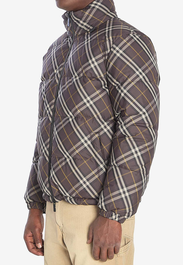 Burberry Reversible Check Puffer Jacket  Brown 8115565--TRUFFLE