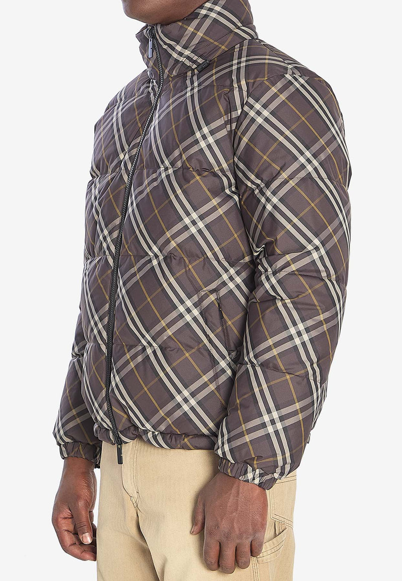 Burberry Reversible Check Puffer Jacket  Brown 8115565--TRUFFLE