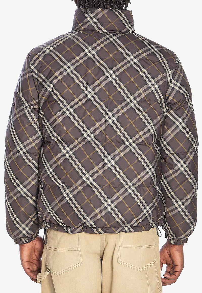 Burberry Reversible Check Puffer Jacket  Brown 8115565--TRUFFLE