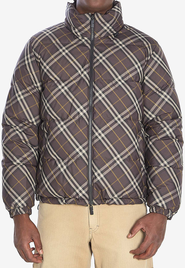 Burberry Reversible Check Puffer Jacket  Brown 8115565--TRUFFLE