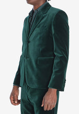 Gucci Single-Breasted Velvet Jacket Green 849879-ZJV75-3089