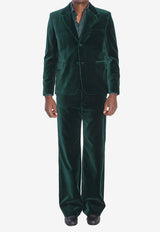 Gucci Single-Breasted Velvet Jacket Green 849879-ZJV75-3089