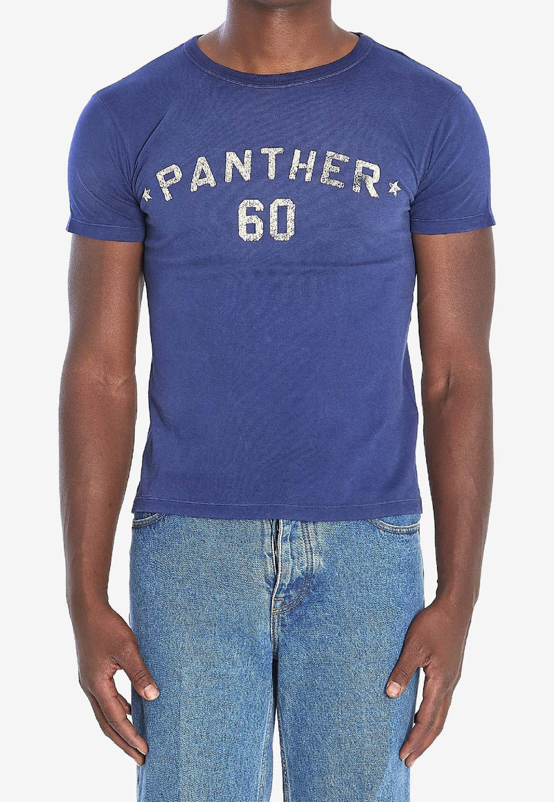 Valentino Chez Logo Print T-shirt Blue 7V3MG17E-AYD-AEW