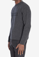 Gucci Ribbed Knit Logo Sweater Gray 833499-XKEYJ-1043