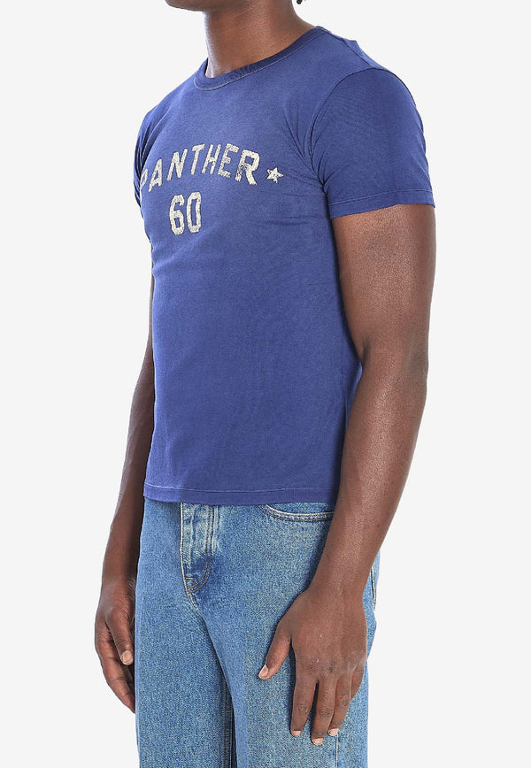 Valentino Chez Logo Print T-shirt Blue 7V3MG17E-AYD-AEW