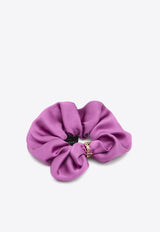 Saint Laurent Cassandre Silk Scrunchie  Purple 851852-3Y011-5500