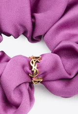 Saint Laurent Cassandre Silk Scrunchie  Purple 851852-3Y011-5500