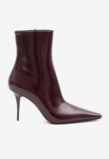 Saint Laurent Ashley 90 Smooth Leather Ankle Boots Bordeaux 809284-AAEHF-6629