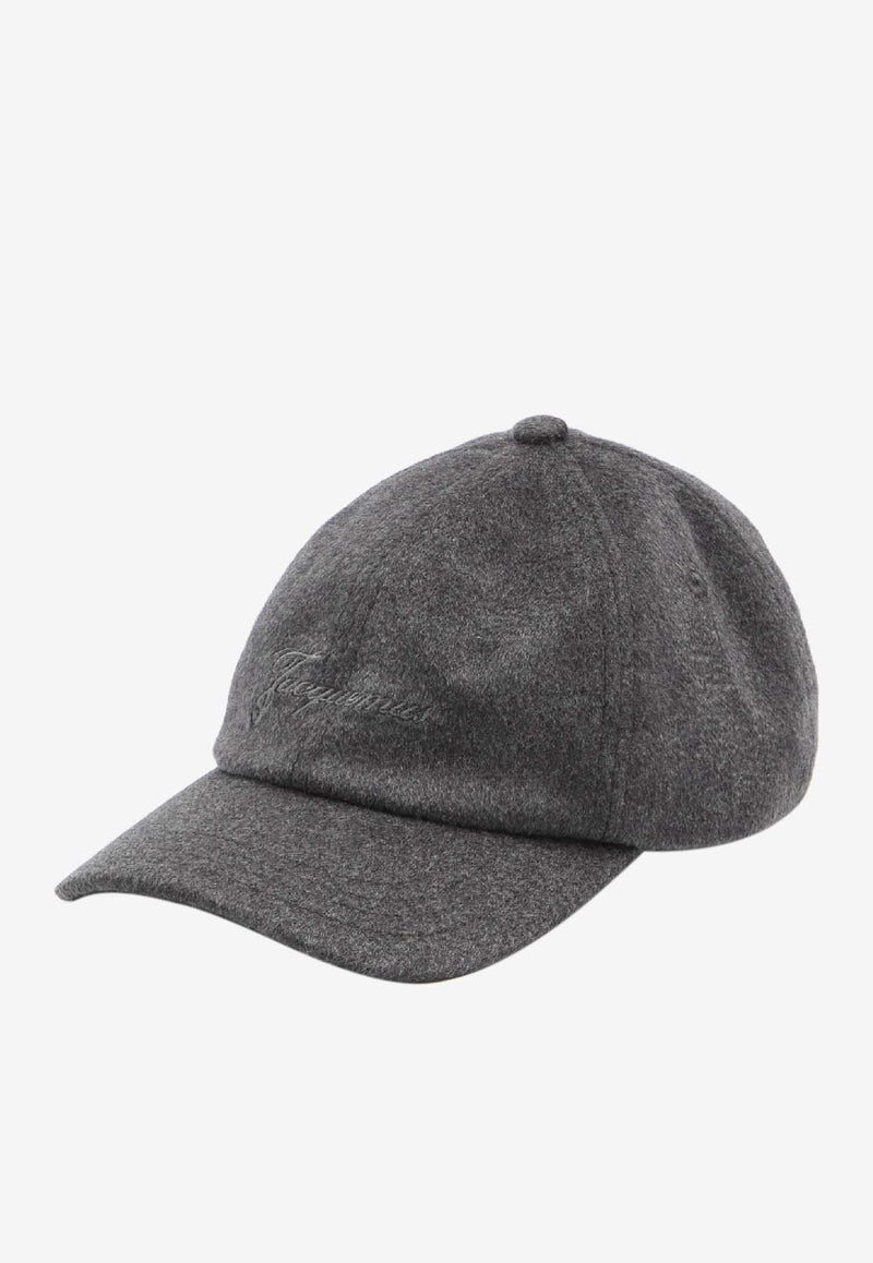 Jacquemus Cachemiro Embroidered Cap  Gray ACU00779A-W00701-970