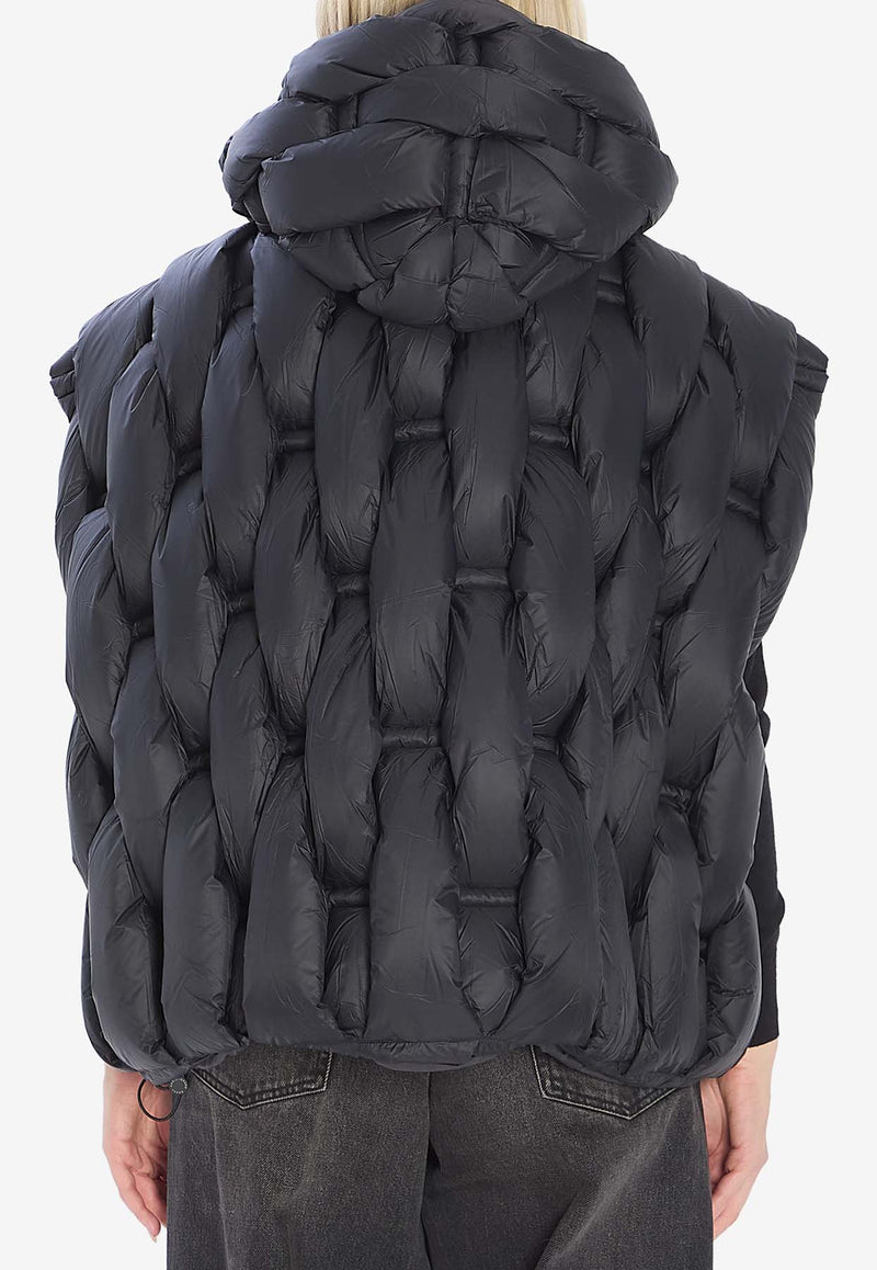 RAXXY Woven Padded Zip-Up Vest Black CRV004--14