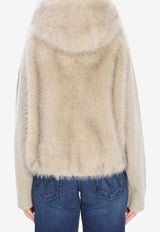 Valentino  Faux Fur Zip-Up Vest Gray 3144--LINEN