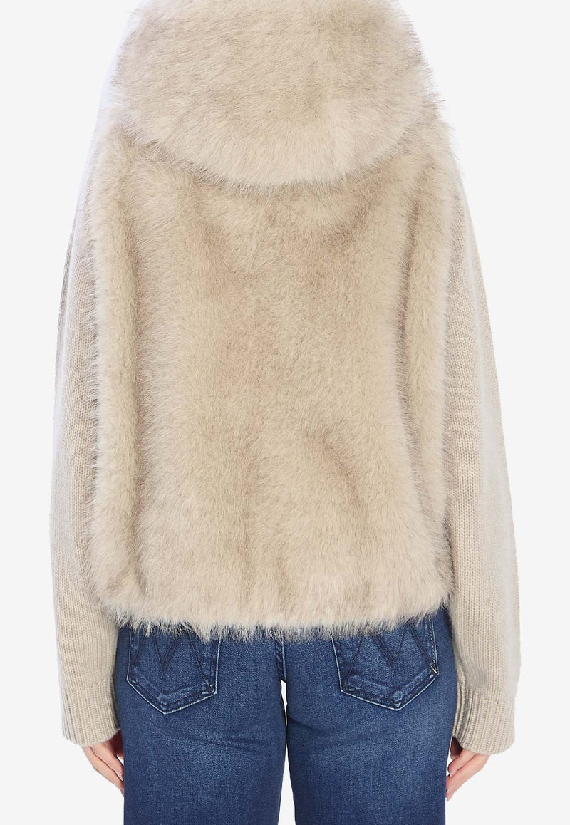 Valentino  Faux Fur Zip-Up Vest Gray 3144--LINEN