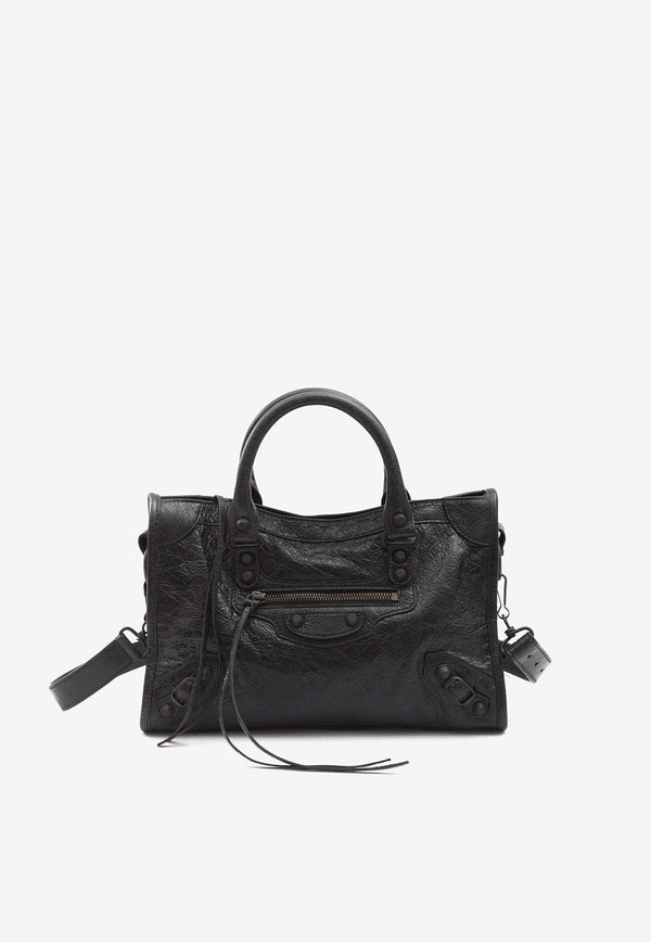 Balenciaga Small Le City Nappa Leather Top Handle Bag  Black 811442-2ABEK-1000