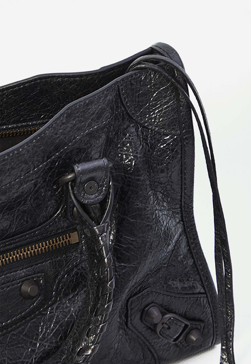 Balenciaga Small Le City Nappa Leather Top Handle Bag  Black 811442-2ABEK-1000