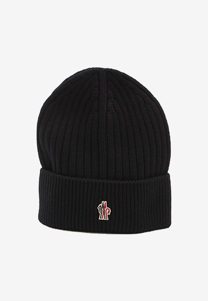 Moncler Grenoble Logo Patch Wool Knitted Beanie Black K20973B00007-04761-999