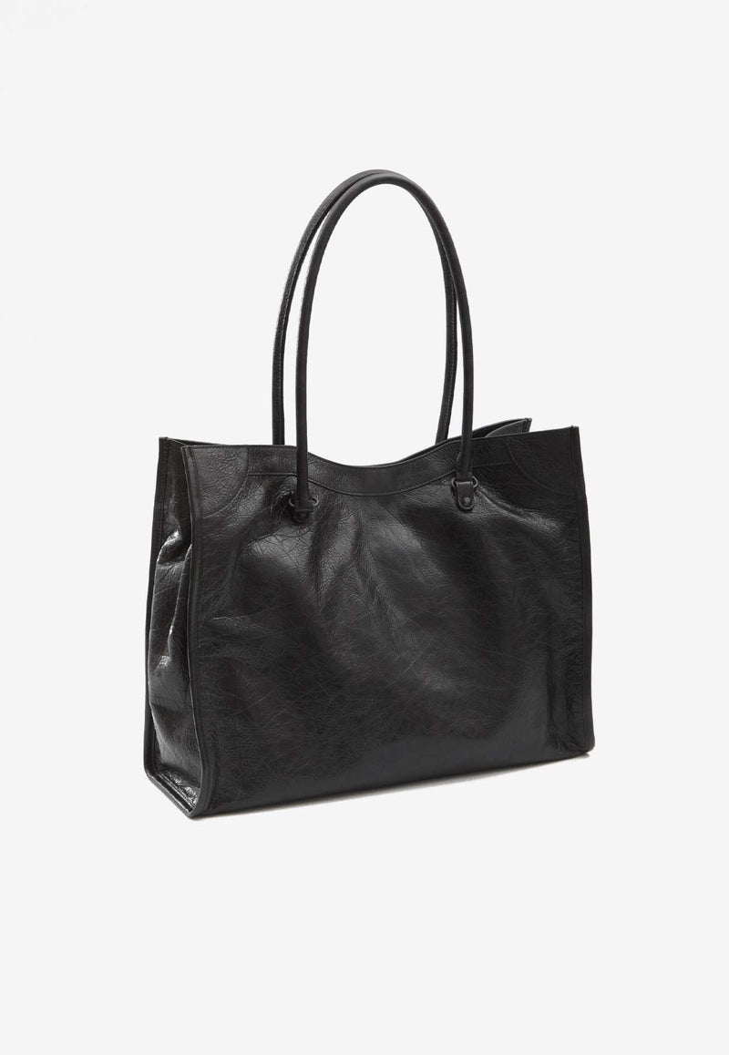 Balenciaga Medium Le City Nappa Leather Tote Bag   Black 851818-2ABEK-1000